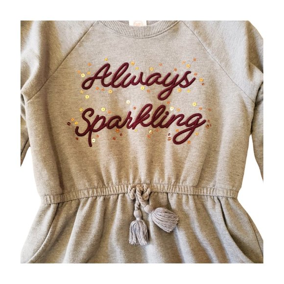 Wonder Nation Girls’ “Always Sparkling” Long Sleeve Dress – Size L (10/12) - Picture 4 of 13